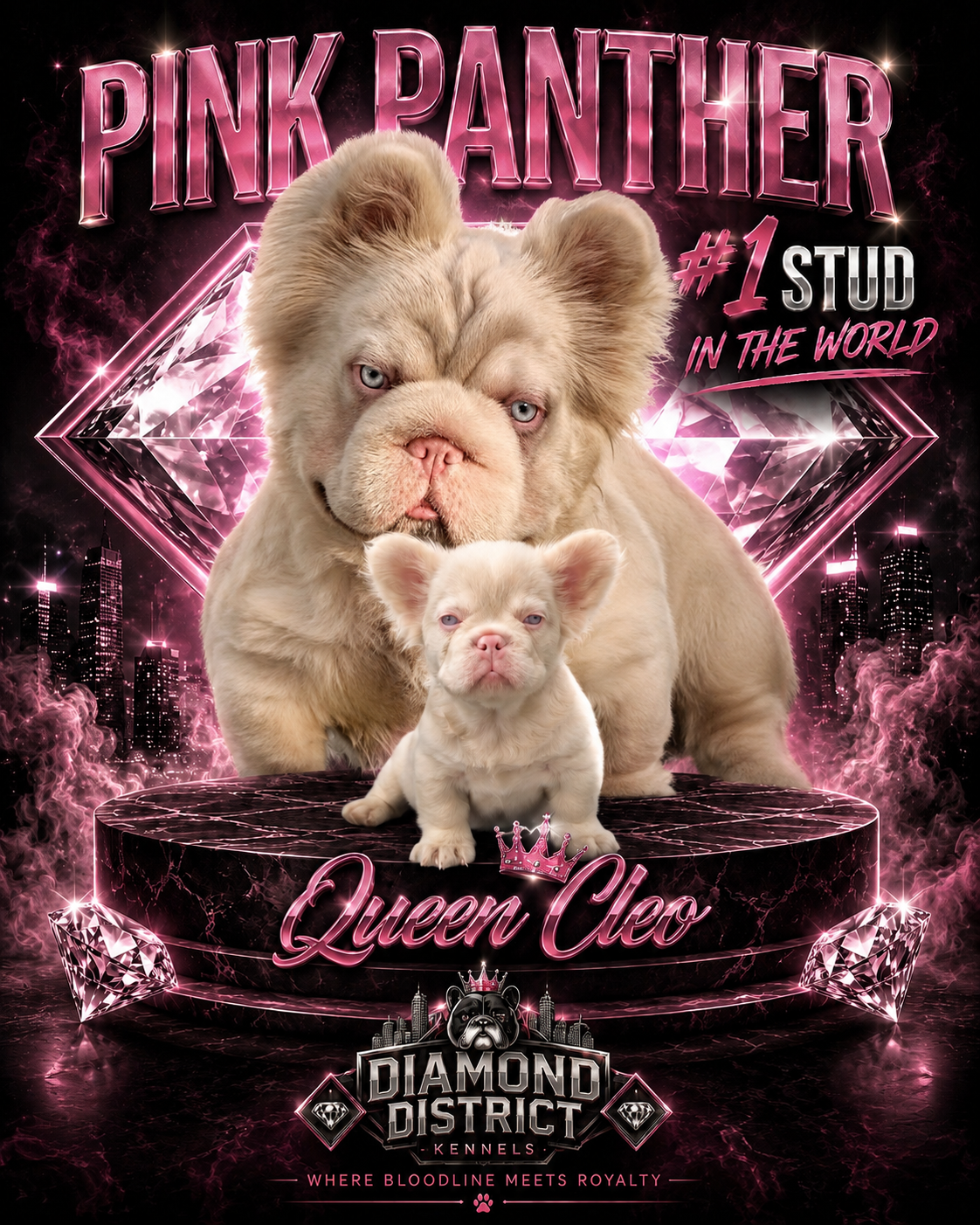 Pink Panther × Queen Cleo announcement flyer